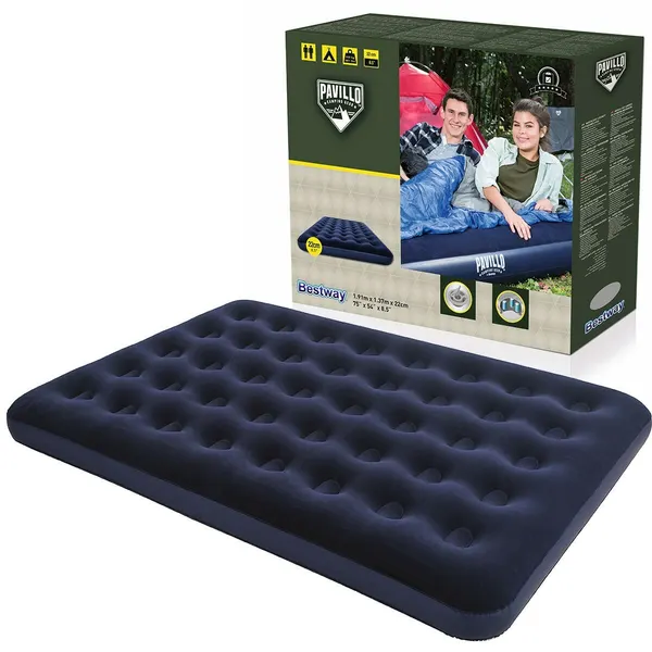 Надувной матрас Bestway "Flocked" 67002, 191 см x 137 см x 22 см, синий