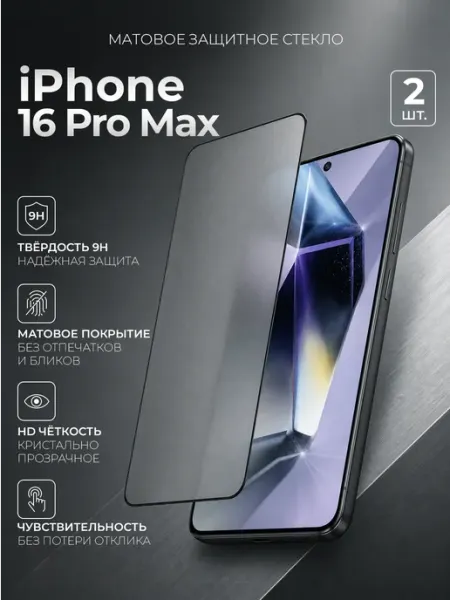 Защитное стекло iPhone 16 Pro max Матовое glassium