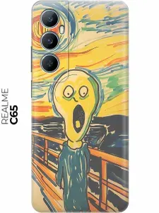 Силиконовый чехол на Realme C65 с принтом "Искаженный крик"