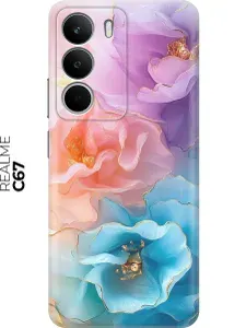 Силиконовый чехол на Realme C71 с принтом "Изумительные цветы"