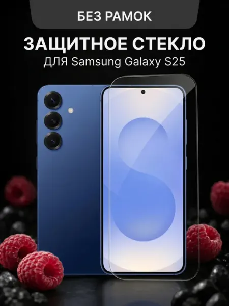 Защитное стекло на Samsung S25 без рамок Malinka time