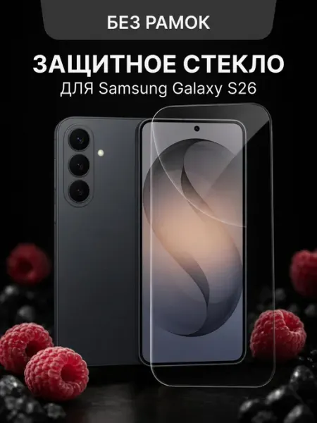 Защитное стекло на Samsung S26 без рамок Malinka time