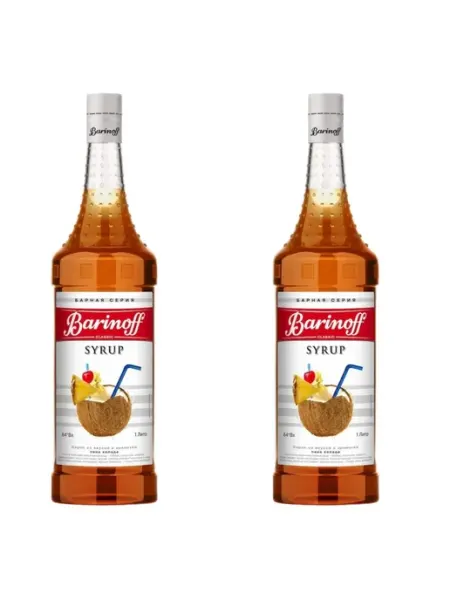 Сироп пина колада в стеклянной бутылке, 2 шт по 1 л Barinoff