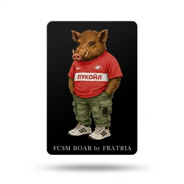 Магнит сувенирный Спартак Москва FCSM Jersey BOAR, винил 6х9см