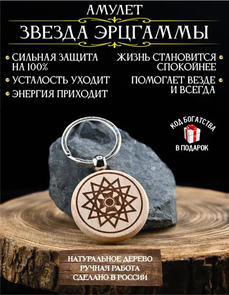 Оберег от сглаза и порчи Звезда Эрцгаммы, талисман для энергии, брелок
