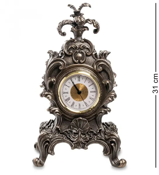 Часы в стиле барокко Veronese "Королевский цветок" (black/gold) WS-614