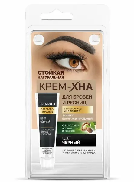 Краска для бровей и ресниц Fito Косметик Крем-хна Индийская Черный 5 мл