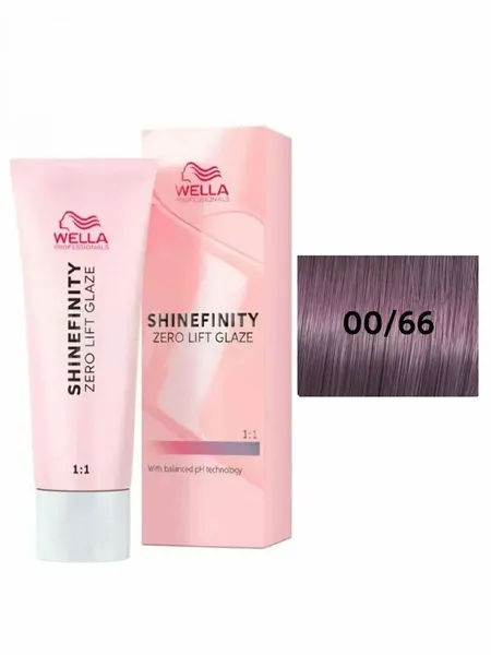 Крем-гель для волос для тонирования и блеска без осветления Wella Professionals Shinefinity 00/66, 60 мл