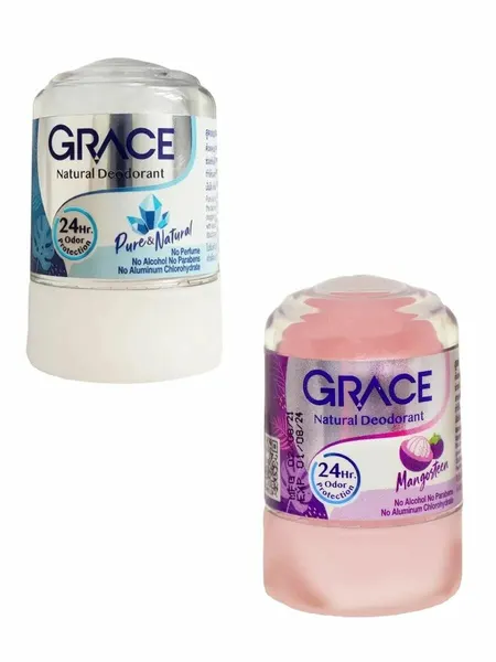 Натуральный кристаллический дезодорант Grace мангостин+натуральный 2*50 г