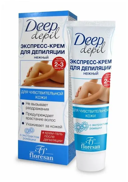 Floresan крем-экспресс Deep Depil нежный для депиляции, 100мл