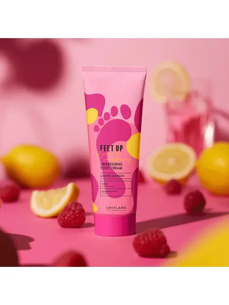 Освежащий крем для ног с экстрактами лимона и малины Feet Up