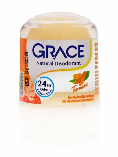 Grace Тайский натуральный дезодорант кристалл соляной, Куркума, против запаха пота для женщин и мужчин 50гр