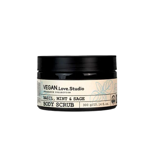 Скраб для тела VEGAN.Love.Studio 300гр парфюмированный Вasil, mint, sage