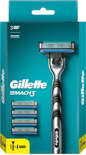 Бритвенный станок Gillette MACH3 с 5 сменными кассетами