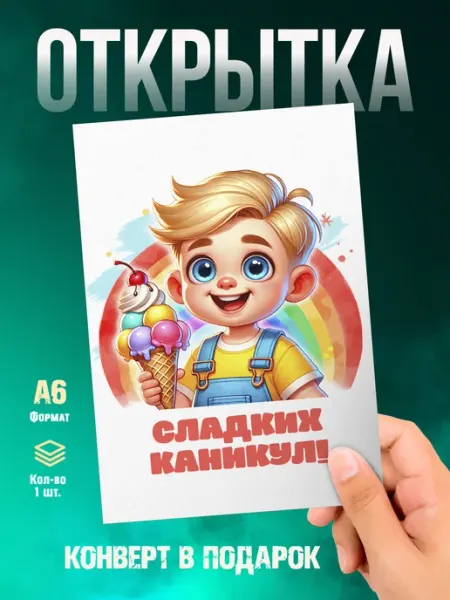 Открытка Сладких каникул Малина-принт. Типография