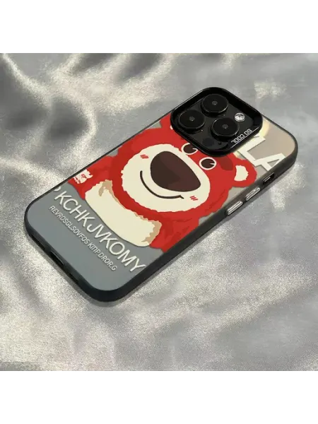 Чехол на IPHONE 13 чёрный медв счастливый