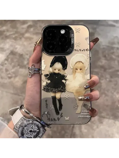 Чехол на IPHONE 15 чёрный кукла кукла