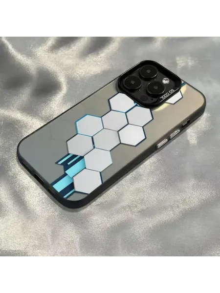 Чехол на IPHONE 16 PRO MAX чёрный ексаг еструтура