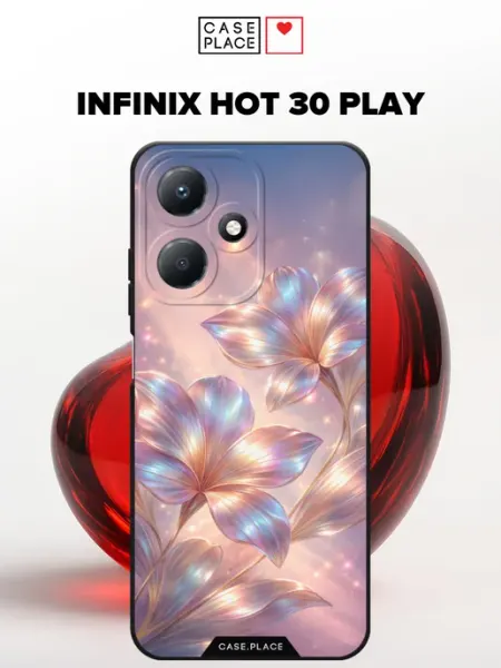 Матовый чехол на Hot 30 Play с цветочками Infinix