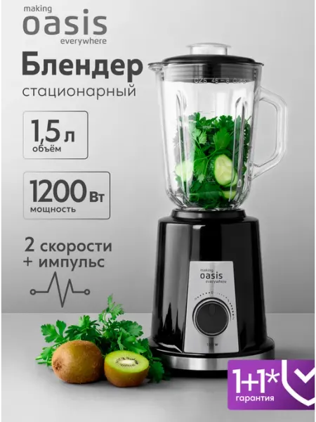 Блендер для смузи стационарный черный ST-120B Making Oasis Everywhere