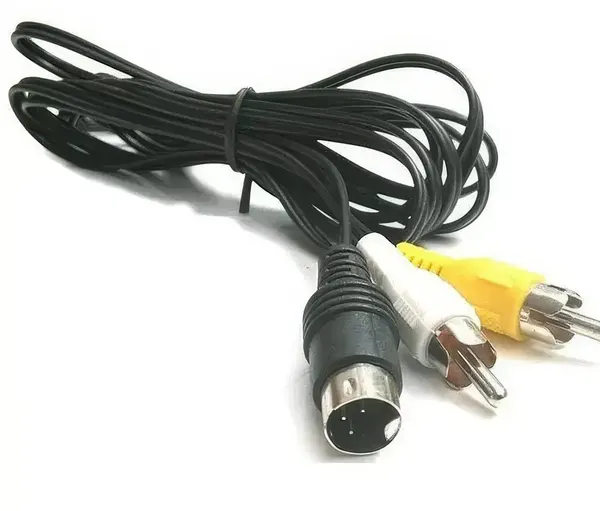 Кабель (провод) для Sega AV 16 бит, TV 2RCA тюльпаны, кабель AV для игровых приставок 16 бит к телевизору, 1,5 м, черный