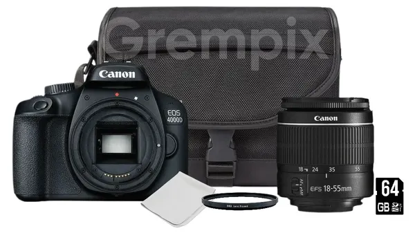 Фотоаппарат Canon EOS 4000D Travel Kit 18-55 III + сумка + карта памяти 32GB