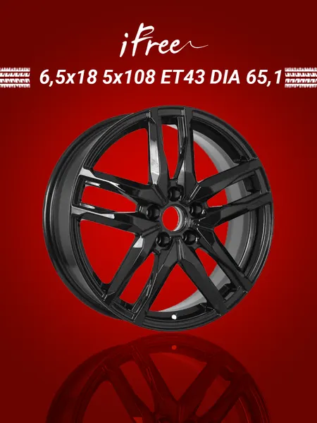 Диск автомобильный iFree Бомбей 6,5x18 5x108 ET43 65,1 BK