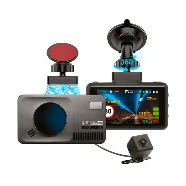 Видеорегистратор с радар детектором DriveCam Real 4K, 4G, черный