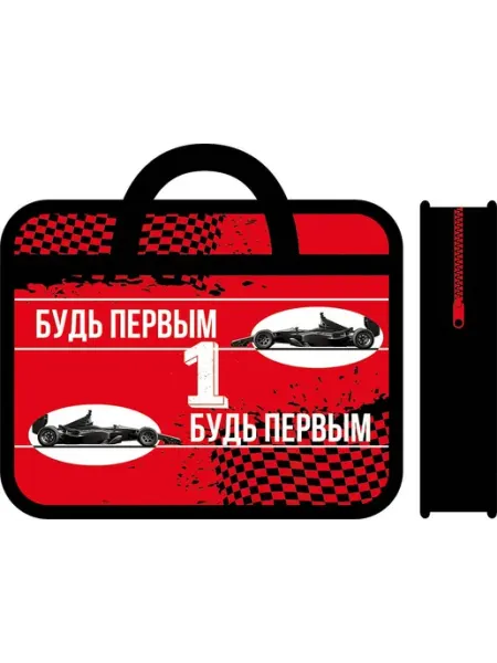 Папка для тетрадей пластик молния сверху А4 1отд. Будь первы ПЧЕЛКА