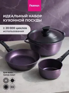 Набор посуды для индукционной плиты 6 пр. RUBY с антипригарным покрытием