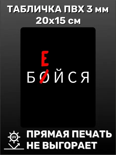 Табличка на дверь мотивационная - Бейся 20х15 см