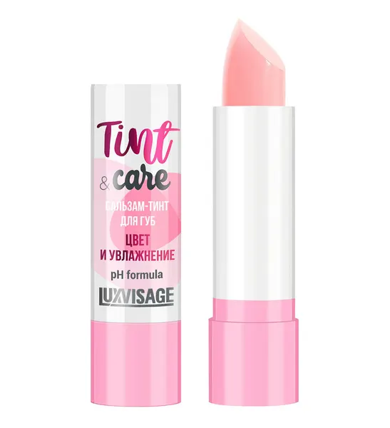Бальзам для губ тинт LUXVISAGE TINT & CARE pH formula цвет и увлажнение тон 01 Rose