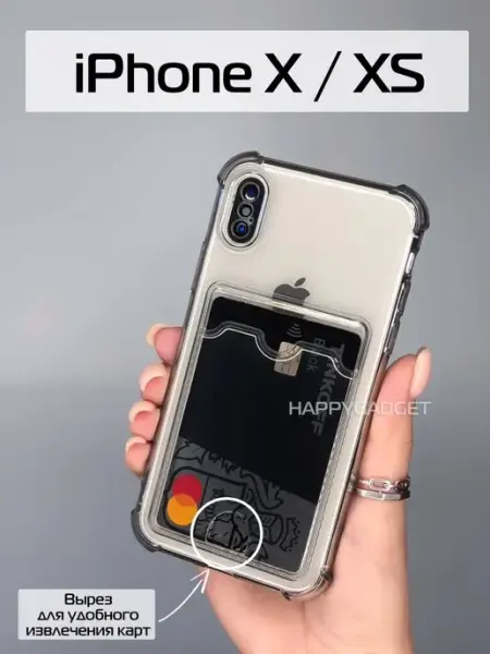 Чехол на iPhone X XS прозрачный HAPPYGADGET