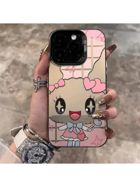 Чехол на IPHONE 15 чёрный кролик звёзды
