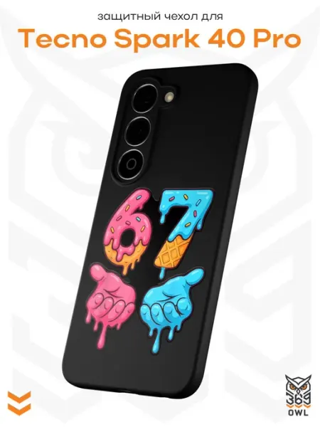 Чехол на Tecno Spark 40 Pro с принтом 67 OWL369