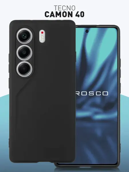 Тонкий чехол на Tecno Camon 40, с защитой камеры Rosco