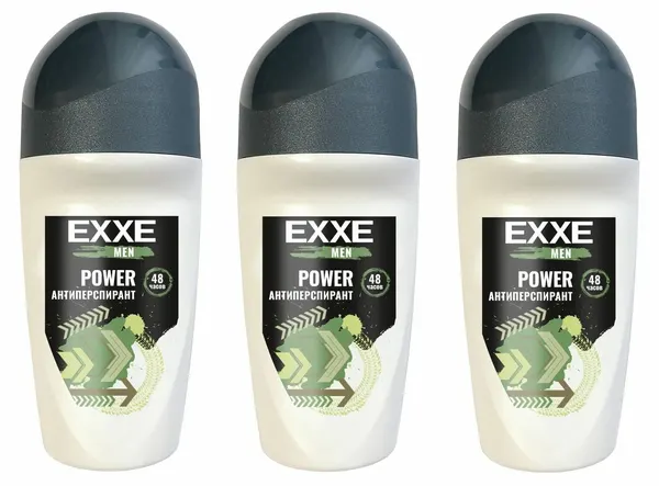 EXXE MEN Дезодорант антиперспирант POWER, 50 мл (ролик), 3 шт
