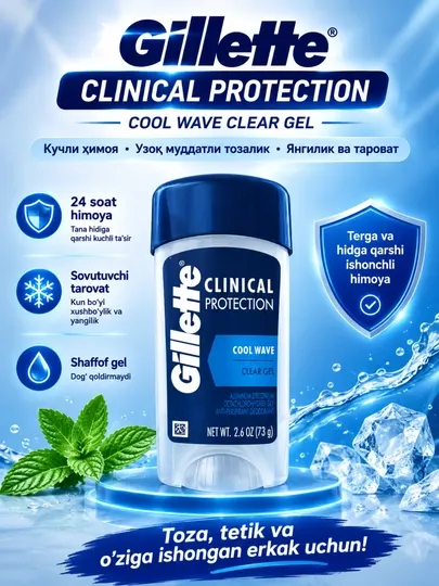Дезодорант-антиперспирант Gillette Clinical Protection для мужчин, защита на 72 часа - Уход за телом