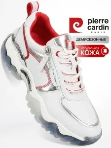 Кроссовки Pierre Cardin женские белые из натуральной кожи