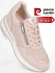 Кроссовки Pierre Cardin женские натуральная кожа розовые дышащие