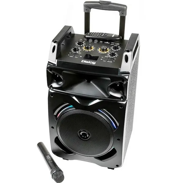 Колонка напольная 70 Вт Dialog AO-210 bluetooth ДУ FM AUX гитара 2 микрофона караоке USB-SD плеер запись цветомузыка