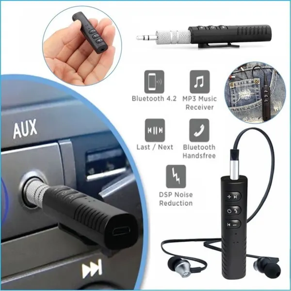 Беспроводной Bluetooth адаптер с AUX-переходником и Hands Free для автомобиля и ПК