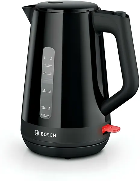 Чайник электрический чайник BOSCH TWK1M123, пластик, черный, мощность 2400Вт, 1,7л
