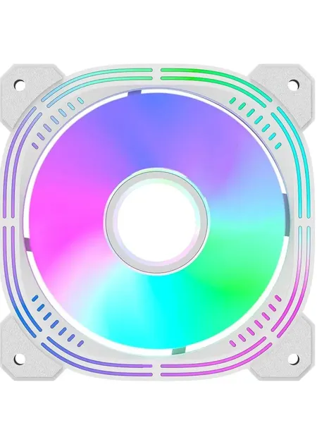 Вентилятор для корпуса Nulight 12WH RGB 120х120x25 белый 3-pin 4-pin (Molex)
