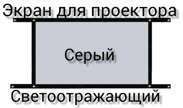 Универсальный экран для проектора 84 дюйма 16:9 ( антисветовой, удлиненный край)