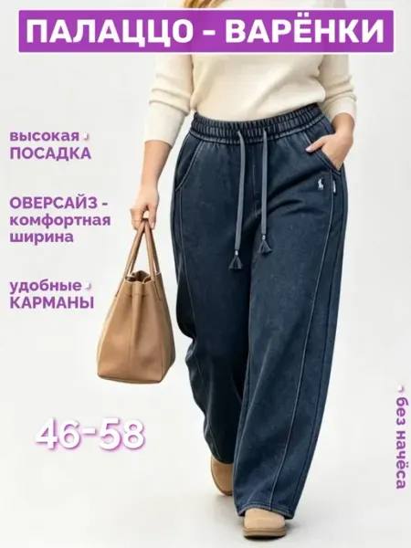 Брюки спортивные палаццо оверсайз варёнка BUN_SHOP