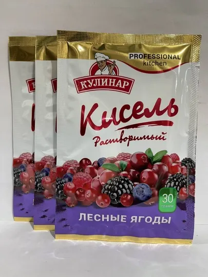 "Кулинар" кисель растворимый Лесные ягоды, 30 г - Морсы, кисели, компоты