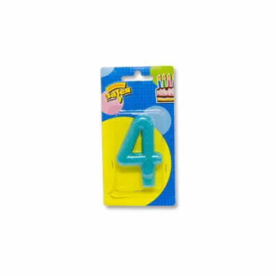 Свеча -цифра "4" Блестящая 7,6см/V