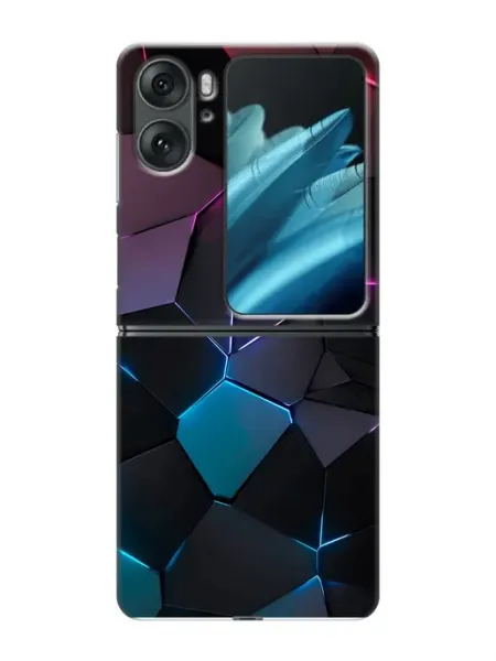 Чехол на OPPO Find N2 Flip геометрия неона (мужской) Trendmall