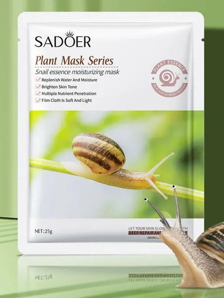 Маска для лица Sadoer, с муцином улитки, тканевая, 25г